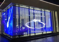 Centre commercial annonçant l'affichage à LED transparent de P3.91 -7,82 pour l'usage mené par Digital d'affichage d'écran de mur de verre sur Wndow