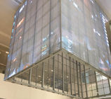 Affichage mené transparent de rideau de la publicité de HD en verre de fenêtre d'intérieur visuel de l'écran mené P3.91