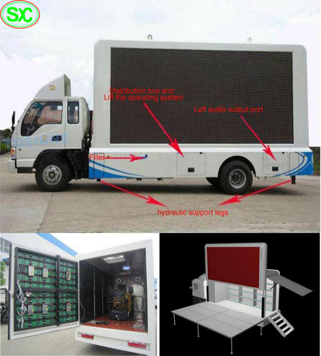 Haute résolution mobile d'affichage à LED De camion du contrôleur SMD P5 de la publicité 3G
