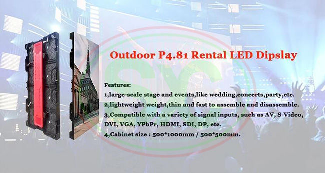 Affichage à LED Programmable de location P4.81 extérieur 6500K-9500K pour des événements de location
