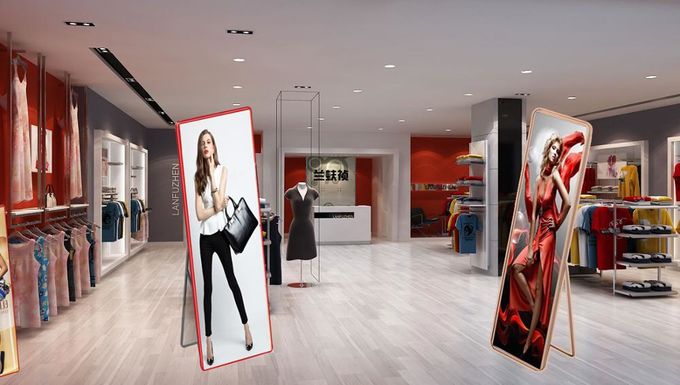 La publicité de fenêtre d'intérieur du magasin P2.5 a mené l'écran visuel de miroir/écran visuel mené flexible mené d'affichage d'affiche de totem