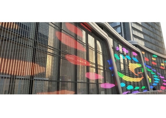 Parement vidéo LED transparent transparent P3.91 Rideau LED à maillage intérieur Affichage de signalisation LED