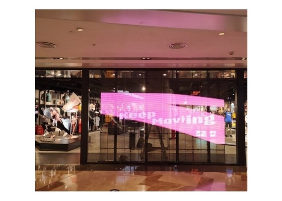 Parement vidéo LED transparent transparent P3.91 Rideau LED à maillage intérieur Affichage de signalisation LED