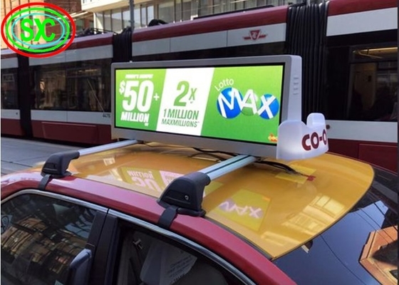 Affichage à LED publicitaire à double face P5 Affichage à LED sur le toit d'une voiture
