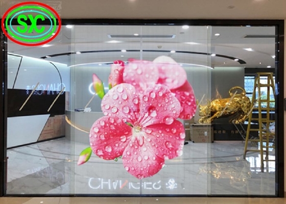 Écran à LED transparent P3.91-7.82 Vitres en couleur entière montées pour les bijoux