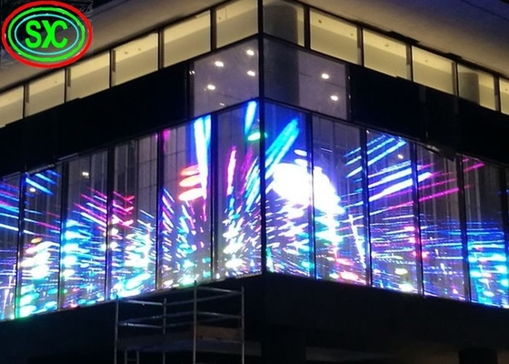 P10.42 écran transparent incurvé flexible d'intérieur du rideau LED, écran d'OLED