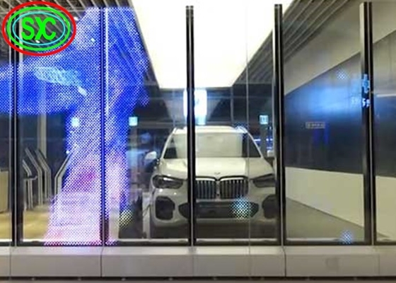 Écran transparent LED haute luminosité paroi transparente à couleur 32768 points/m2 Pour la location