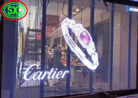 Location Ultra HD Économie d'énergie Écran LED transparent suspendu Armoire en fer IP65 P10
