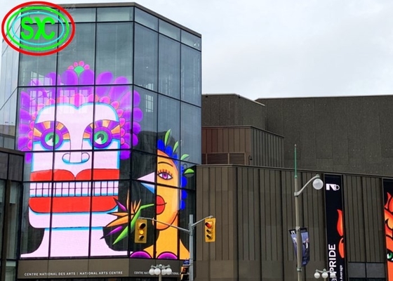 Écran LED transparent à couleur pleine à l'intérieur P3.91 Vitres montées pour un centre commercial