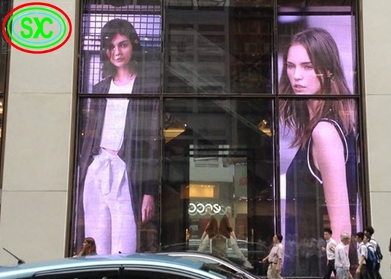 Ultra léger extérieur P3.91-P7.82 500*1000 mm Taille du placard Paroi LED transparente