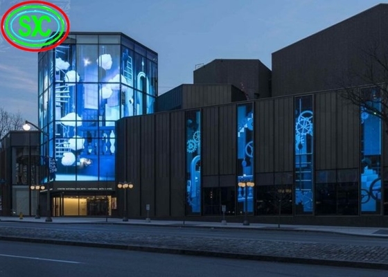 P3.91-7.82 Affichage mural en verre LED transparent 5000 cd/m2 Angle de vue de 160°