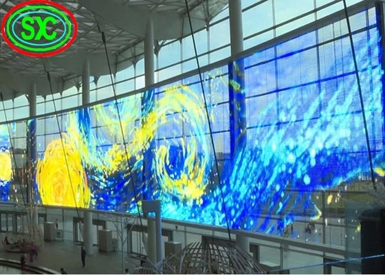 1R1G1B Affichage à LED transparent pour draperies IP43 62500 points/m2 Garantie de 3 ans