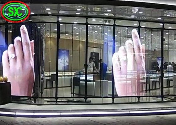 Le mur de verre de l'angle de visualisation 160° a mené l'écran P3.91 transparent visuel pour Windows
