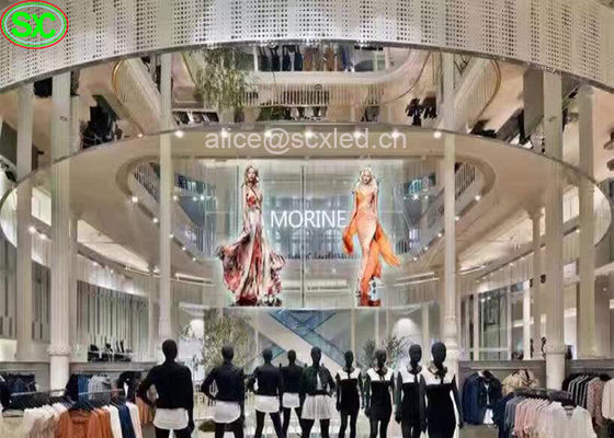 p6.25 écran mené flexible doucement transparent, système de nova d'écran de mur de verre de SMD