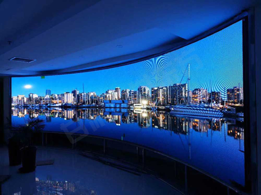 P3.91 Écran d'affichage à LED à haute résolution LED à mur vidéo en intérieur courbé