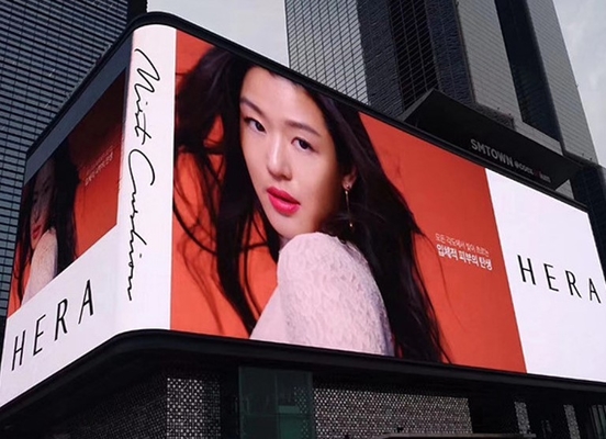 Écran LED publicitaire arc RGB P4.81 étanche à l'eau extérieure HD IP65 boîtier en aluminium à moulage sous pression