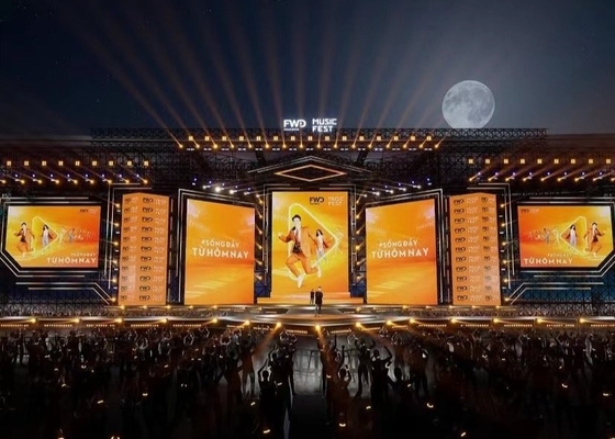 Grand panneau vidéo à écran LED P5 pour la publicité d'événements en aluminium/location, IP65 extérieur