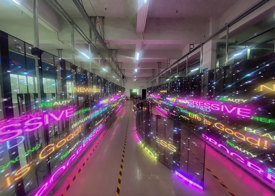 Location d'un écran LED transparent à haute luminosité à l'intérieur en pleine couleur G3.91 - G7.8125