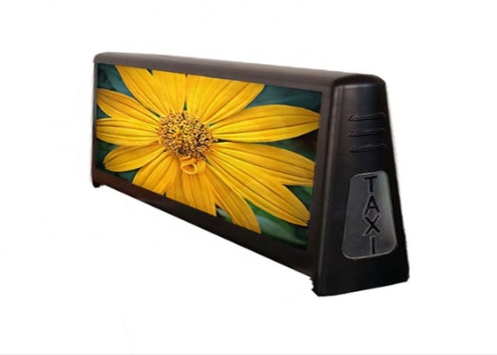 Affichage de panneaux LED imperméable à l' eau, écran plein couleur extérieur sur le toit du taxi double face