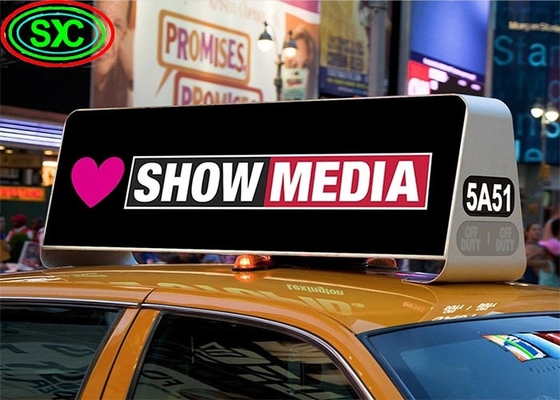 Affichage LED sur le toit du taxi HD imperméable à l'eau Full Color WIFI GPS Billboard P5