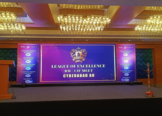 384 mm x 192 mm Module Taille P6 Intérieur Full Color LED Video Wall avec un armoire super mince et une luminosité de 2500 nits