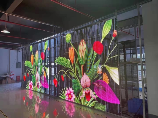 1R1G1B Écran LED transparent Affiche de rideau Affichage couleur complète Garantie de 3 ans