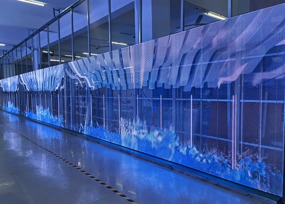 1R1G1B Écran LED transparent Affiche de rideau Affichage couleur complète Garantie de 3 ans