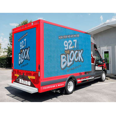 Affichage LED mobile de camion à haute fréquence de rafraîchissement avec luminosité 5000-8000 nits et installation montée sur camion