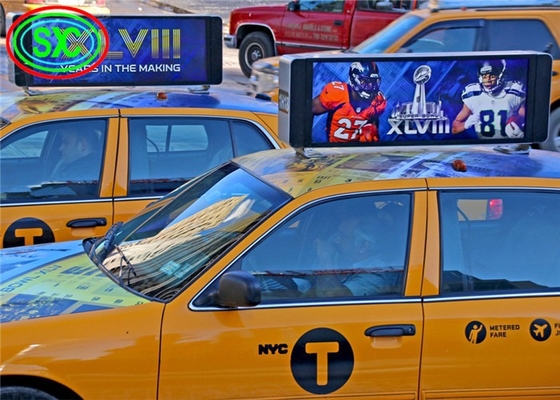 Fabrique en gros Ventilateur arrière transparent à écran LED Affichage couleur complète Taxi Signage numérique Voiture Affichage LED transparent