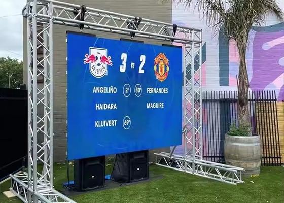 Écran de football en aluminium en extérieur, résistant à l'eau, écran LED en couleur, location P4.81