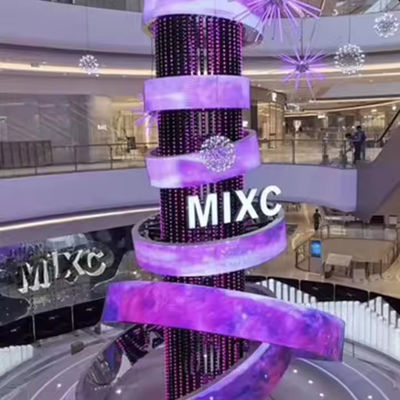 Affichage extérieur à LED à cylindre à 360°, écran à hauteur de 3,91 mm, pleine couleur