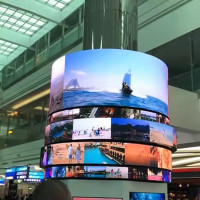 P3.91 360° Extérieur Colonne pleine couleur Sphère Affichage LED Écran de bâtiment Panneau d'affichage