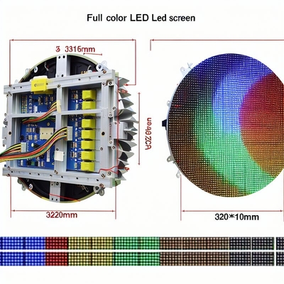Écran LED sphérique à tension DC5V avec taille de module 320*160mm et puce LED Epistar