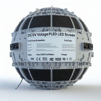 Écran LED sphérique à tension DC5V avec certification FCC et fonction d'affichage vidéo/texte/image