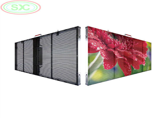 Écran publicitaire LED GOB transparent pour vitrine avec double alimentation de secours et accès de maintenance arrière pour une fiabilité accrue