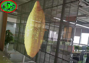 Poids léger Parement vidéo LED transparent Maillage de panneaux d'affichage en verre Parement vidéo LED transparent étanche