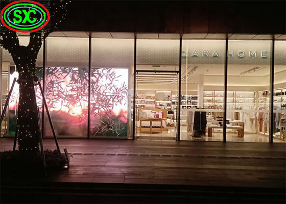 P3.91-7.82 Écran LED transparent à couleur complète 1000x1000 mm affichage en verre