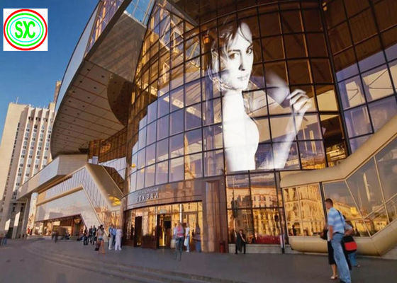 P3.91-7.82 Écran LED transparent à couleur complète 1000x1000 mm affichage en verre