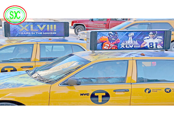 Affichage de panneaux LED étanches à l'eau pour voiture extérieure en couleur complète sur le toit d'un taxi double face