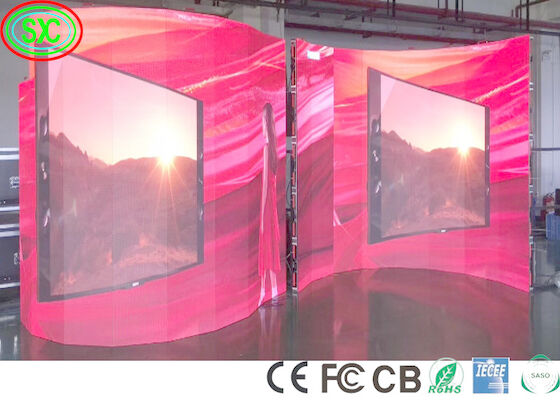 Écran LED à scène incurvée intérieur 1100cd/M2 P3.91 240W/M2 écran de fond de scène à LED