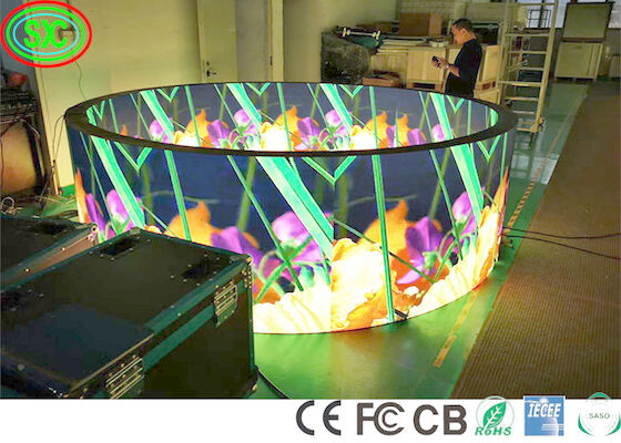 Armoire en fer 1R1G1B P4 Cercle Écran LED flexible SMD2121 écran LED à couleur complète