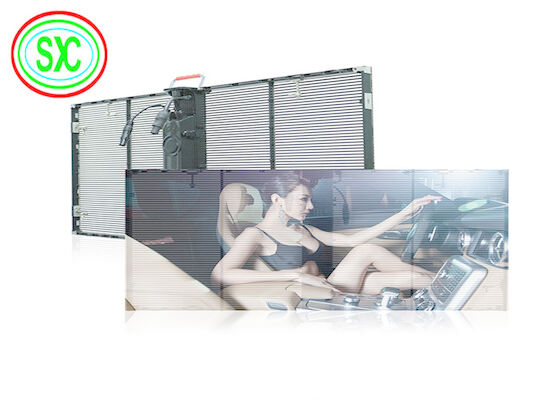 Vidéo en couleur HD Full Color Advertising Led Screen G3.91-7.82 Vitre de fenêtre intérieure Affichage LED transparent