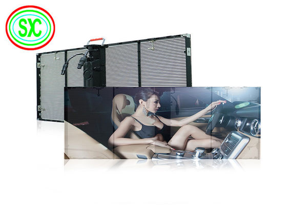 Bon prix Vidéo en couleur HD Full Color Advertising Led Screen G3.91-7.82 Vitre de fenêtre intérieure Affichage LED transparent en ligne