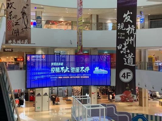 Écran de télévision LED transparent commercial 1R1G1B 1000 mmx1000 mm Taille du boîtier