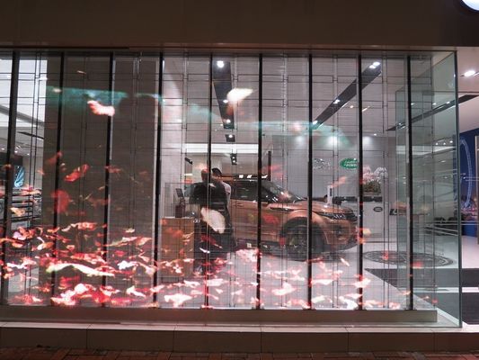 Matériau plastique Ultrafin écran LED à couleur complète Paroi vidéo transparente Équipé d'une lampe LED SMD2121