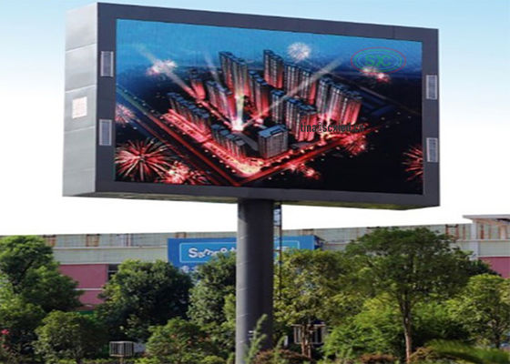 Grand panneau publicitaire en plein air à double face P10 à LED avec structure en acier