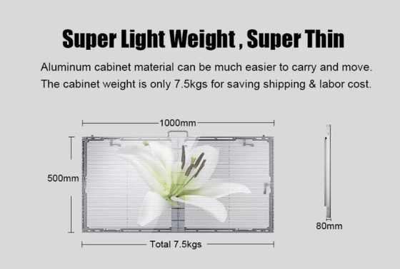 Écran LED transparent vidéo extérieur P7.8-7.8, luminosité 4500Cd 4G, affichage extérieur LED WI-FI