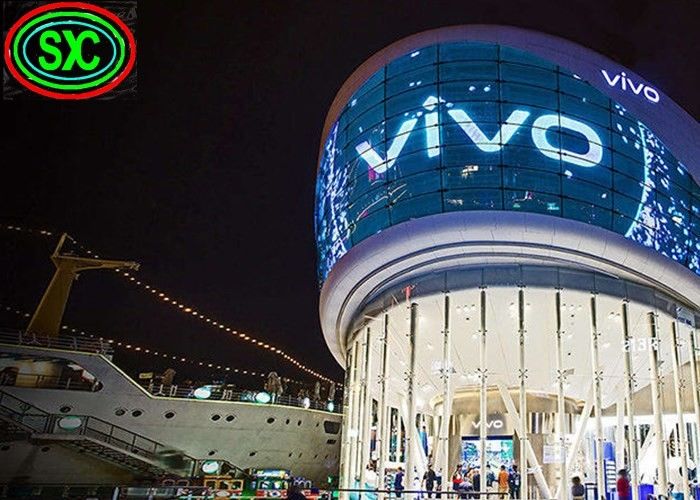 Écran LED couleur transparent P3.91 1500cd/m² pour murs-rideaux en verre