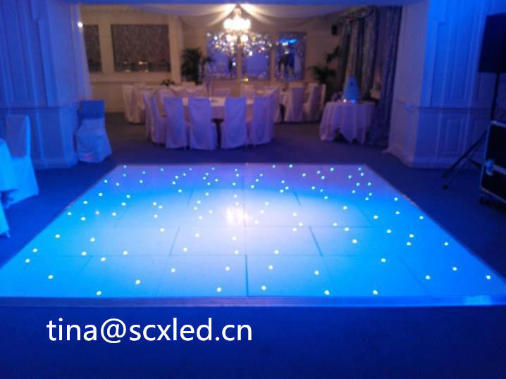 Indoor SMD3535 Sound Active Dj Led Disco Dance Floor Panneaux de faisceaux blancs chauds