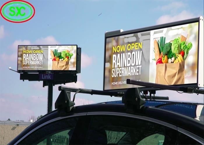 Résolution de l'écran 384*128 points Affichage de panneaux LED de voiture 96*32 Cm Idéal pour la publicité extérieure